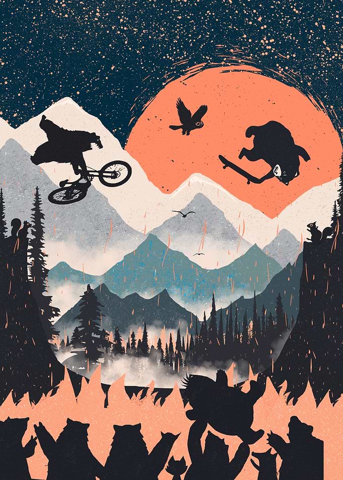 Orange Moon and Punks Bear