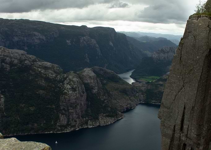 Fjord and mountain view