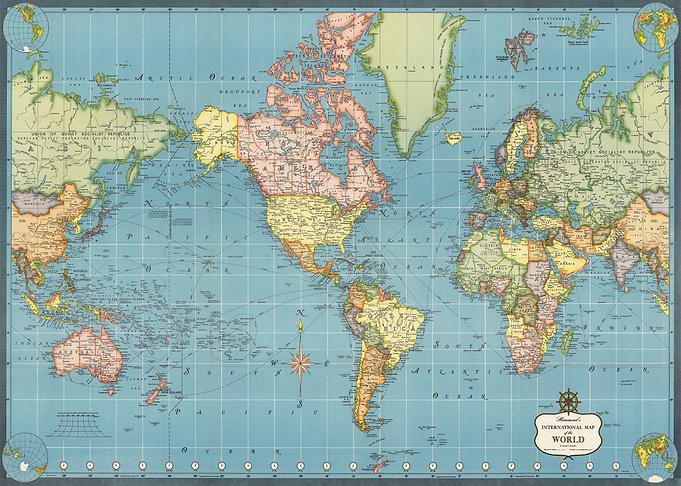 Vintage world map