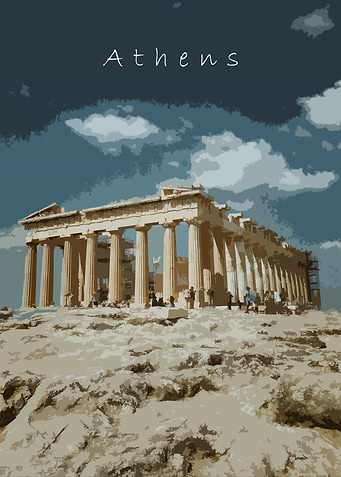 Athens Travel Poster