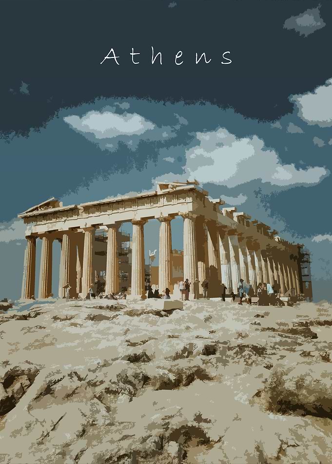 Athens Travel Poster