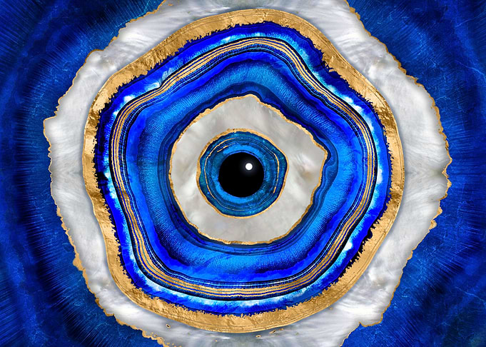 Evil Eye Watercolor agate