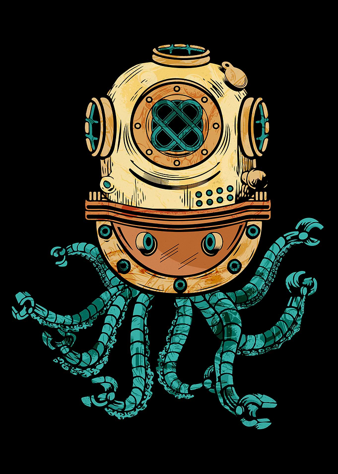 Steampunk Diver Octopus