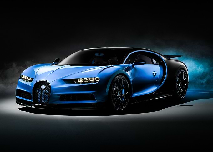 Blue Bugatti Chiron Sports