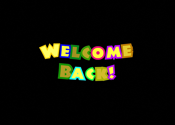 Cartoon happy welcome back