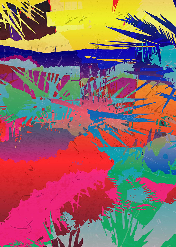 Abstract tropical sunset