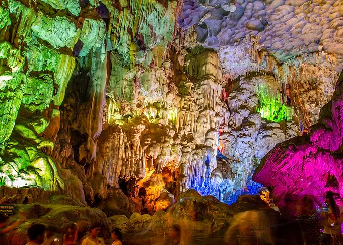Stalactites inside Halong