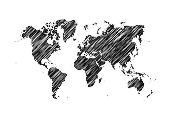 scribble world map