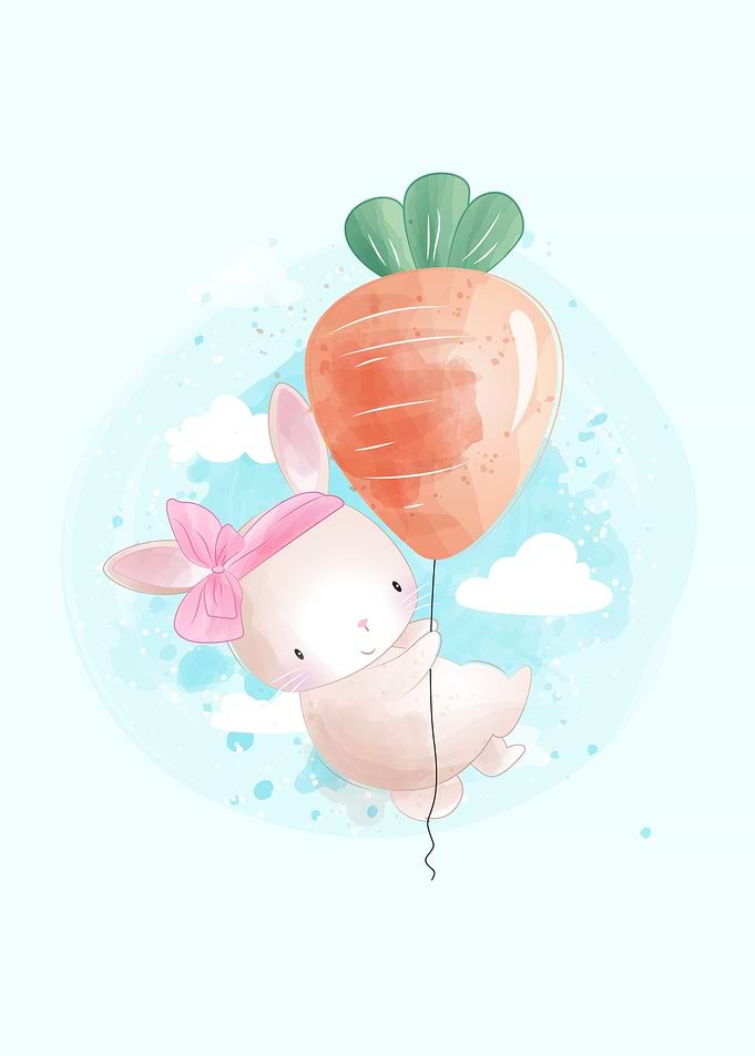 Cute Bunny Flying