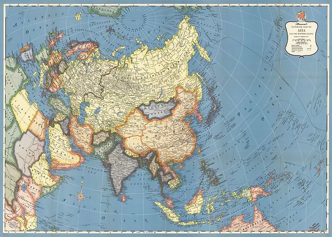 Vintage Map Of Asia