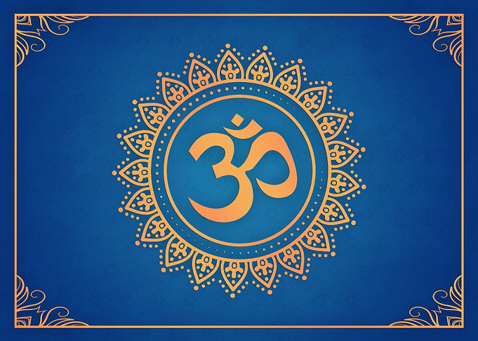 Hindu Ohm Symbol Blue