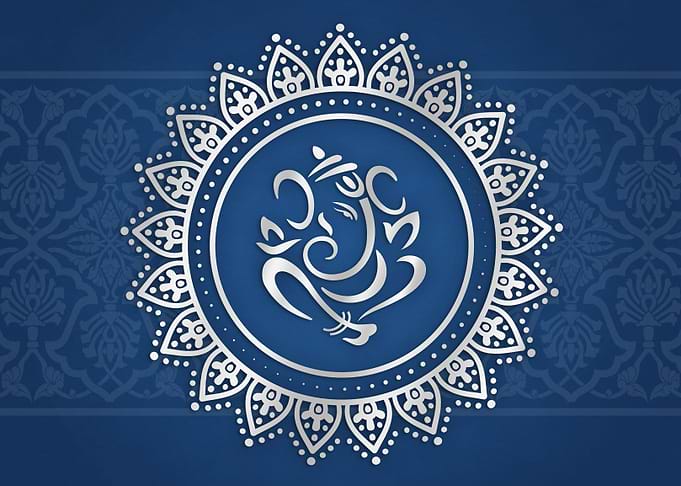 Hindu Ganesh Blue Silver