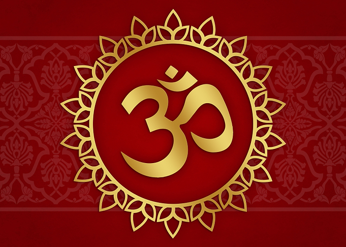 Hindu Ohm Symbol Red Gold