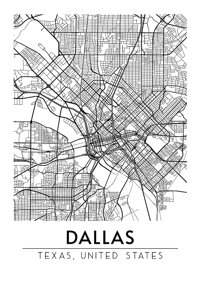 Dallas Texas USA Map