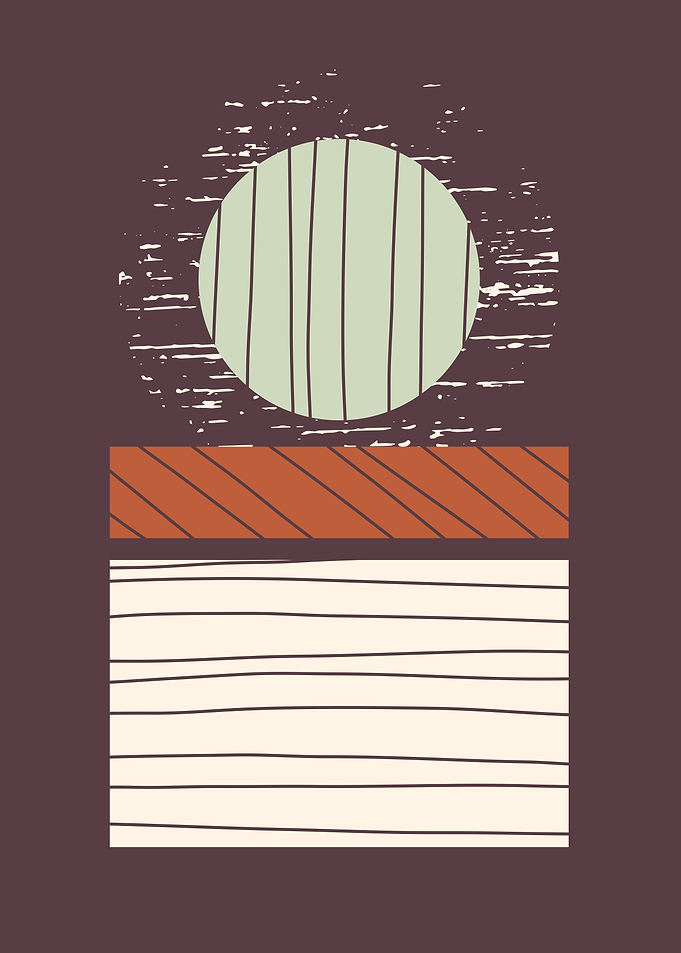 Abstract geometric moon