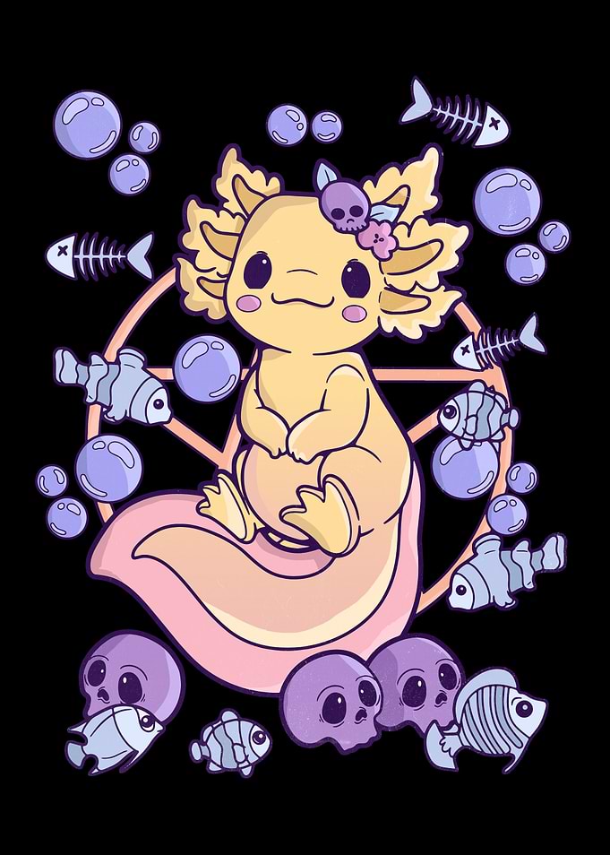 Chibi Horror Scary Axolotl