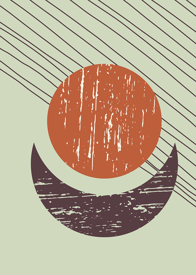 Crescent moon line drawing