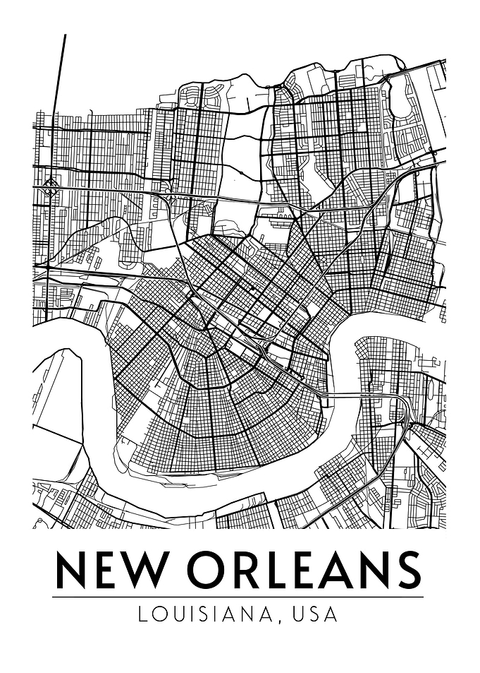 New Orleans Louisiana Map