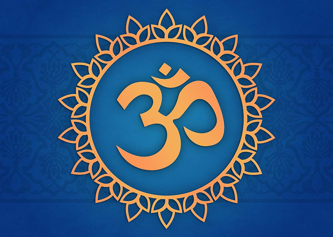Hindu Ohm Symbol Blue