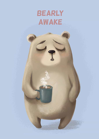 Bearly Awake Sleepy Bear