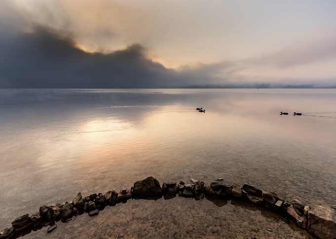 Sunrise over the lake