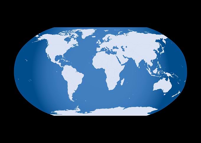 blue world map