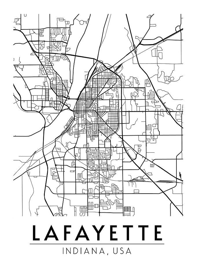 Lafayette Indiana USA Map