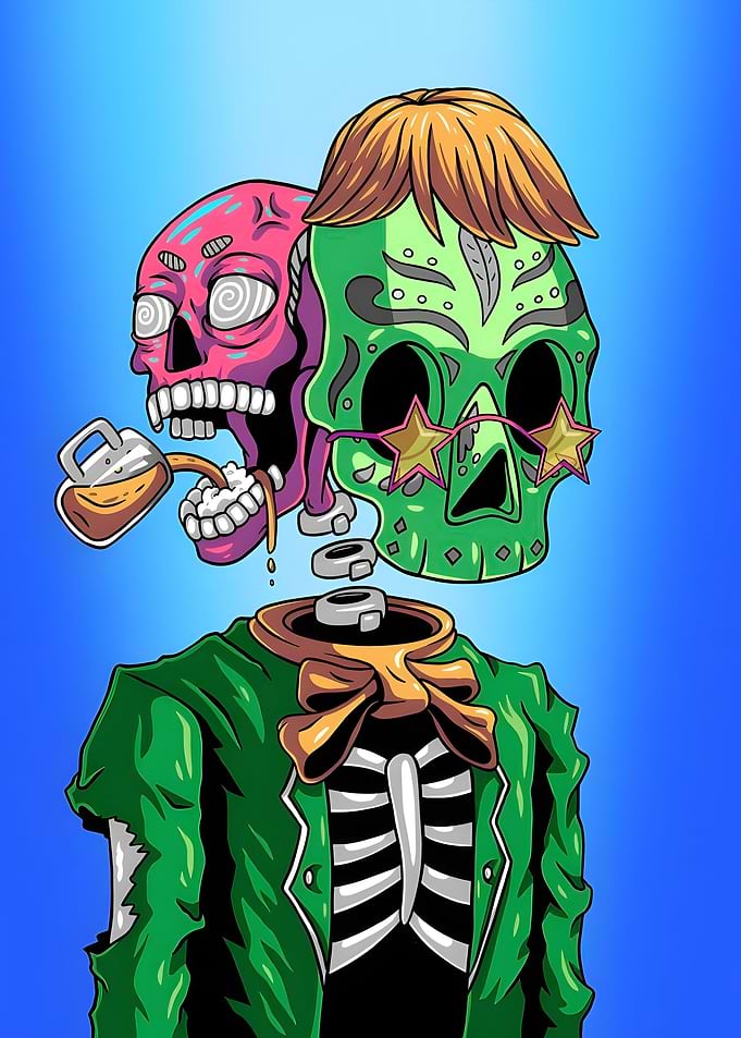 Skeleton Mexican Musician