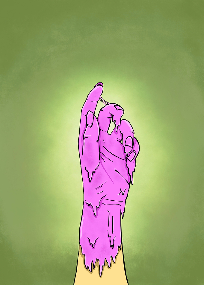 Melt pink hand drawing