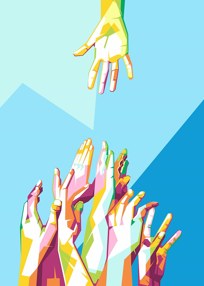 colorful hands