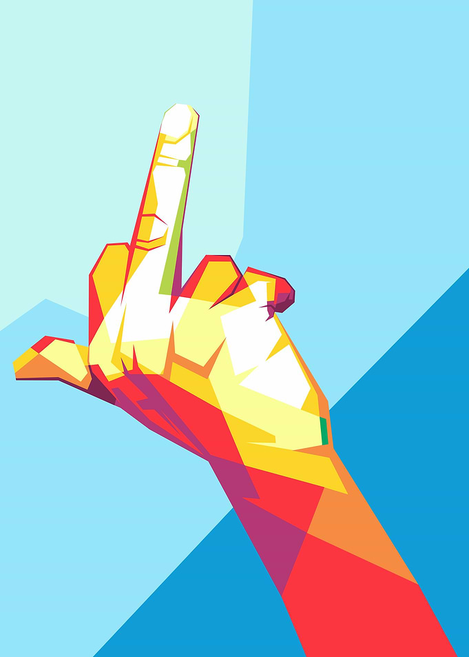 colorful middle finger