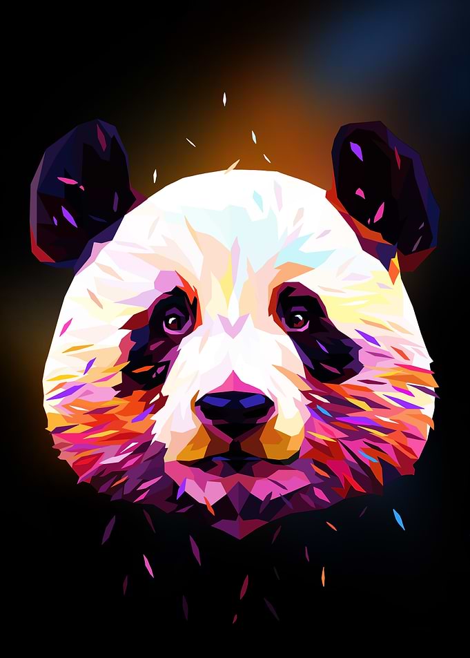 Panda Low Poly Abstract