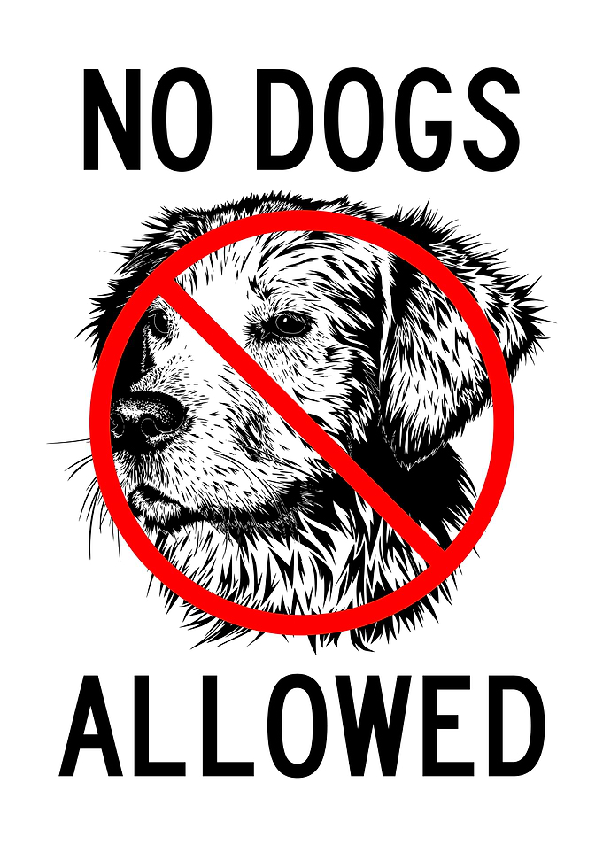 NO DOGS ALLOWED FACE