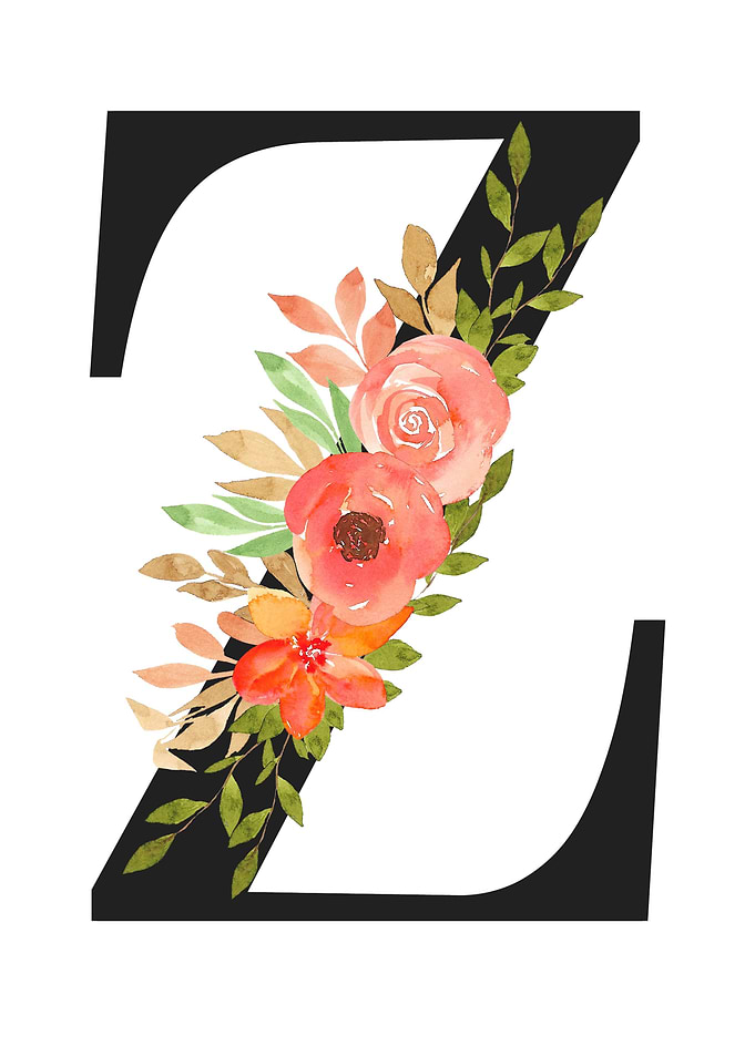Summer Floral Alphabet Z