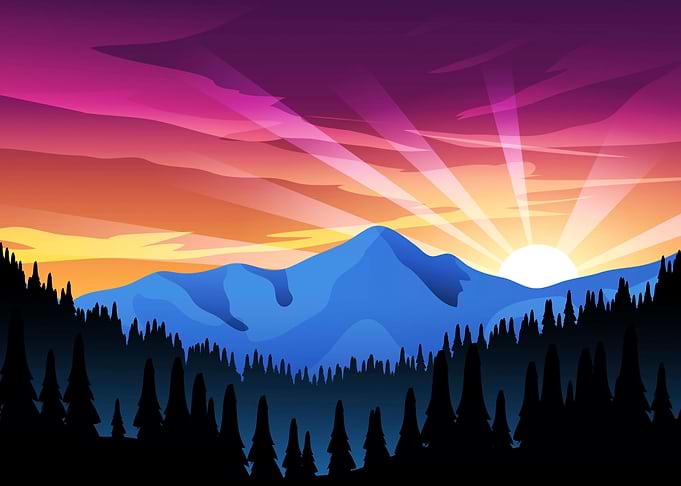 Sunrise at the Mountains