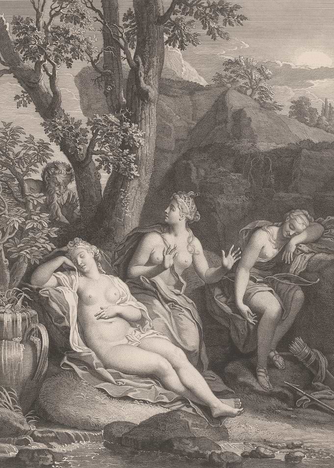 Sleeping Nymphs And Satyr