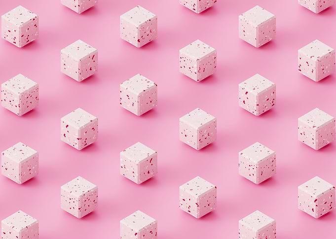 Pink terrazzo cubes