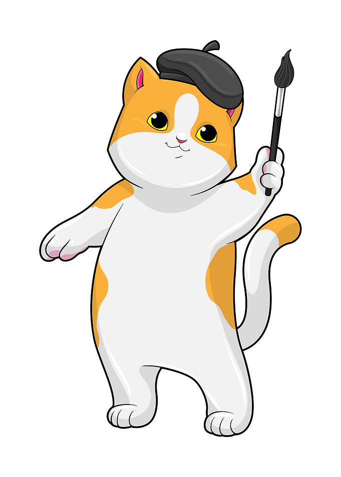 Cat Painter Paint brush