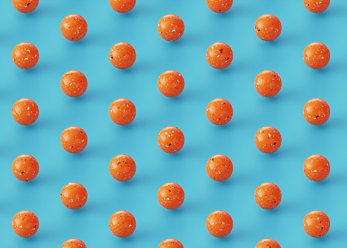 Iso orange terrazzo balls