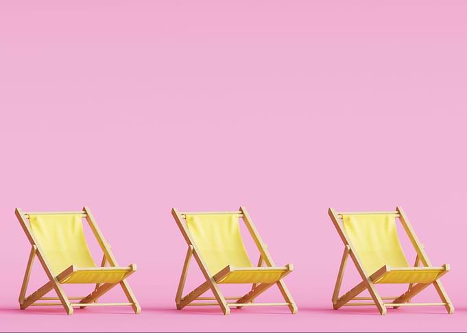 Three beach chairs