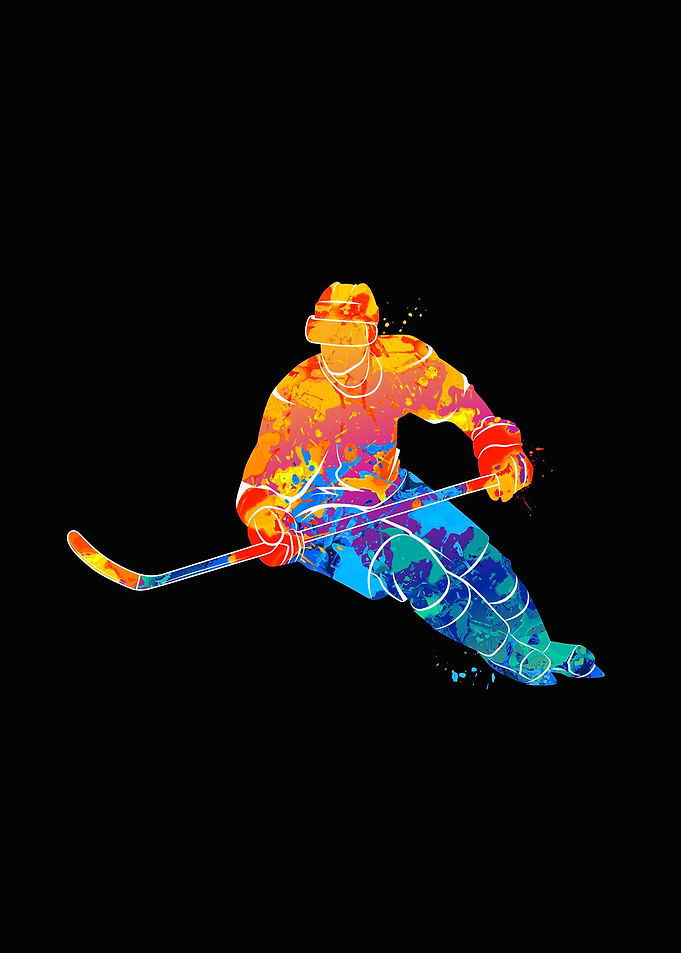 Abstract hockey player