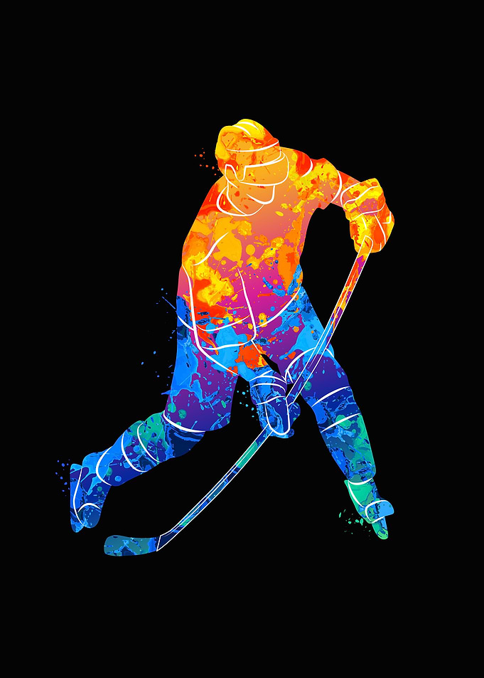 Abstract hockey player