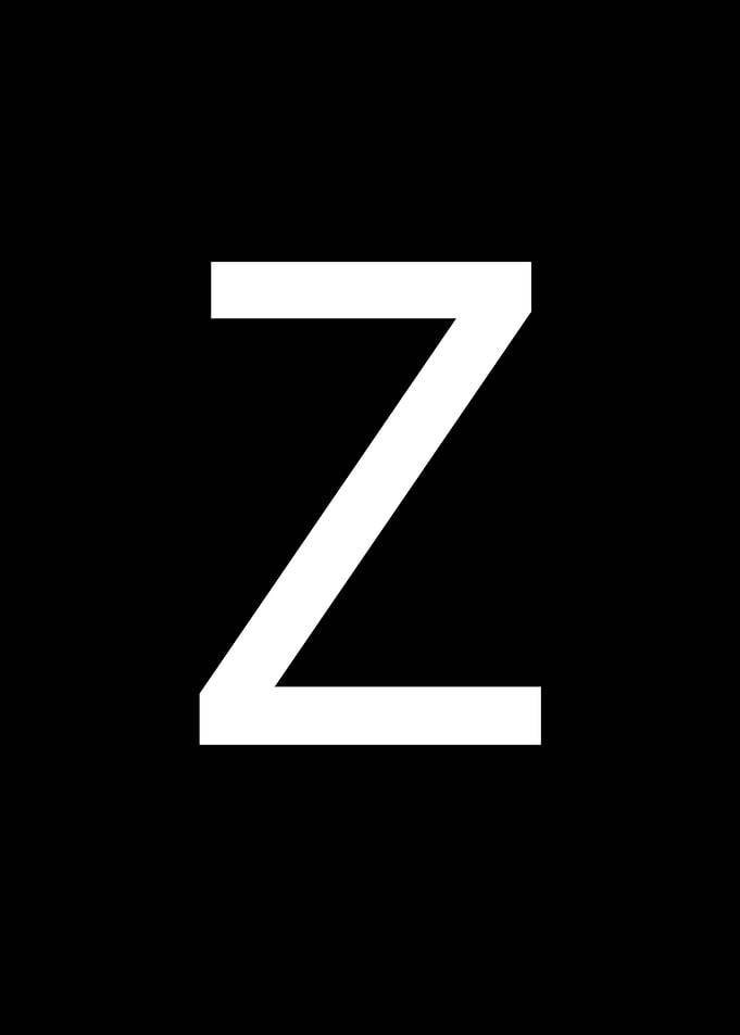 Costume alphabet letters Z