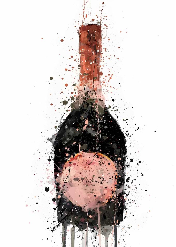 Champagne Bottle Rosy