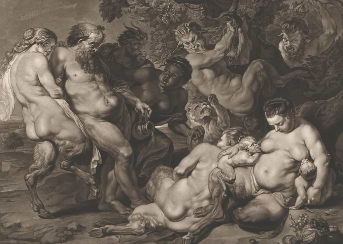 Drunk Silenus And Satyrs