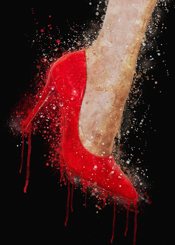 Red high heels shoes