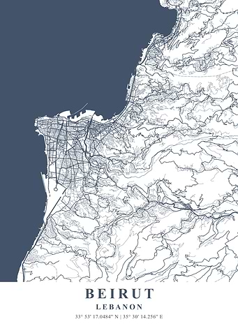 Beirut Ash Plane Map