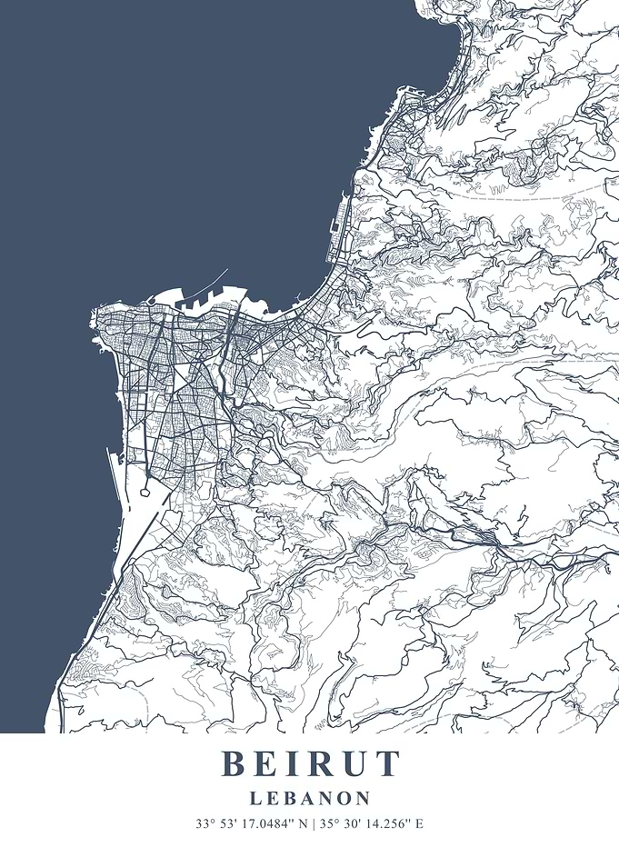 Beirut Ash Plane Map