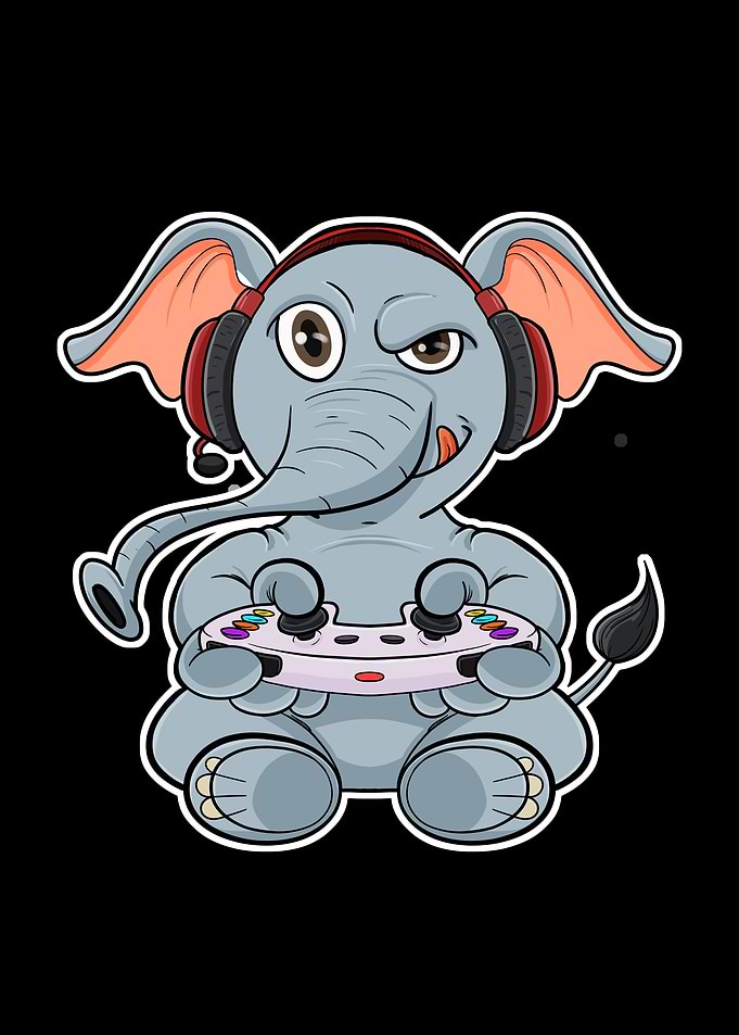 Elephant Video Gamer