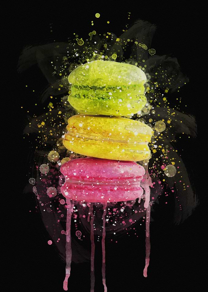Macarons watercolor
